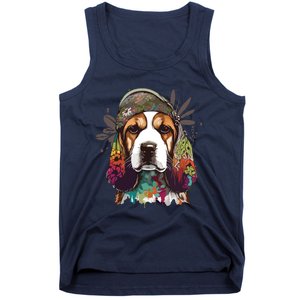 Funny Beagle Dog Hippie Tank Top