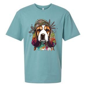 Funny Beagle Dog Hippie Sueded Cloud Jersey T-Shirt