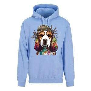 Funny Beagle Dog Hippie Unisex Surf Hoodie