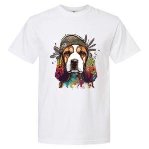 Funny Beagle Dog Hippie Garment-Dyed Heavyweight T-Shirt