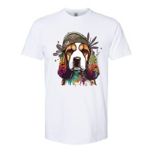 Funny Beagle Dog Hippie Softstyle CVC T-Shirt