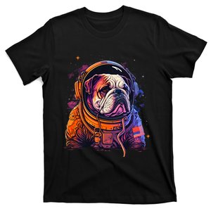 Funny Bulldog Dog Astronaut In The Space T-Shirt