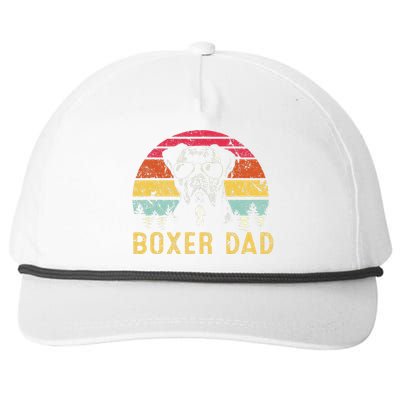 Funny Boxer Dad Retro Vintage Boxer Dog Lover Fathers Day Snapback Five-Panel Rope Hat