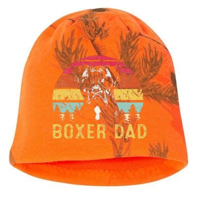 Funny Boxer Dad Retro Vintage Boxer Dog Lover Fathers Day Kati - Camo Knit Beanie