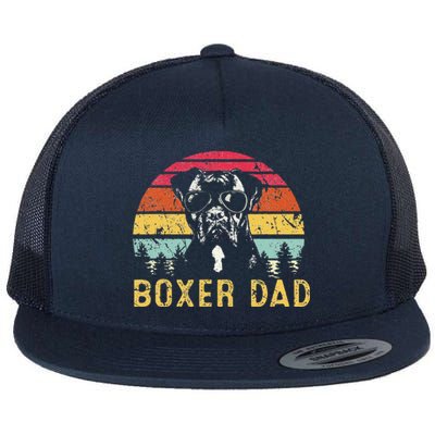 Funny Boxer Dad Retro Vintage Boxer Dog Lover Fathers Day Flat Bill Trucker Hat