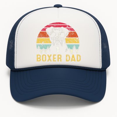 Funny Boxer Dad Retro Vintage Boxer Dog Lover Fathers Day Trucker Hat