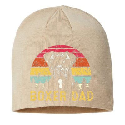 Funny Boxer Dad Retro Vintage Boxer Dog Lover Fathers Day Sustainable Beanie