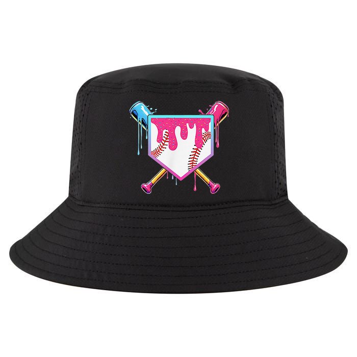 Funny Baseball Drip For Home Plate Ice Cream Drip Cool Comfort Performance Bucket Hat