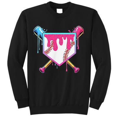Funny Baseball Drip For Home Plate Ice Cream Drip Sweatshirt