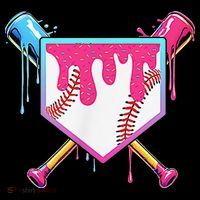 Funny Baseball Drip For Home Plate Ice Cream Drip Impact Tech Backpack
