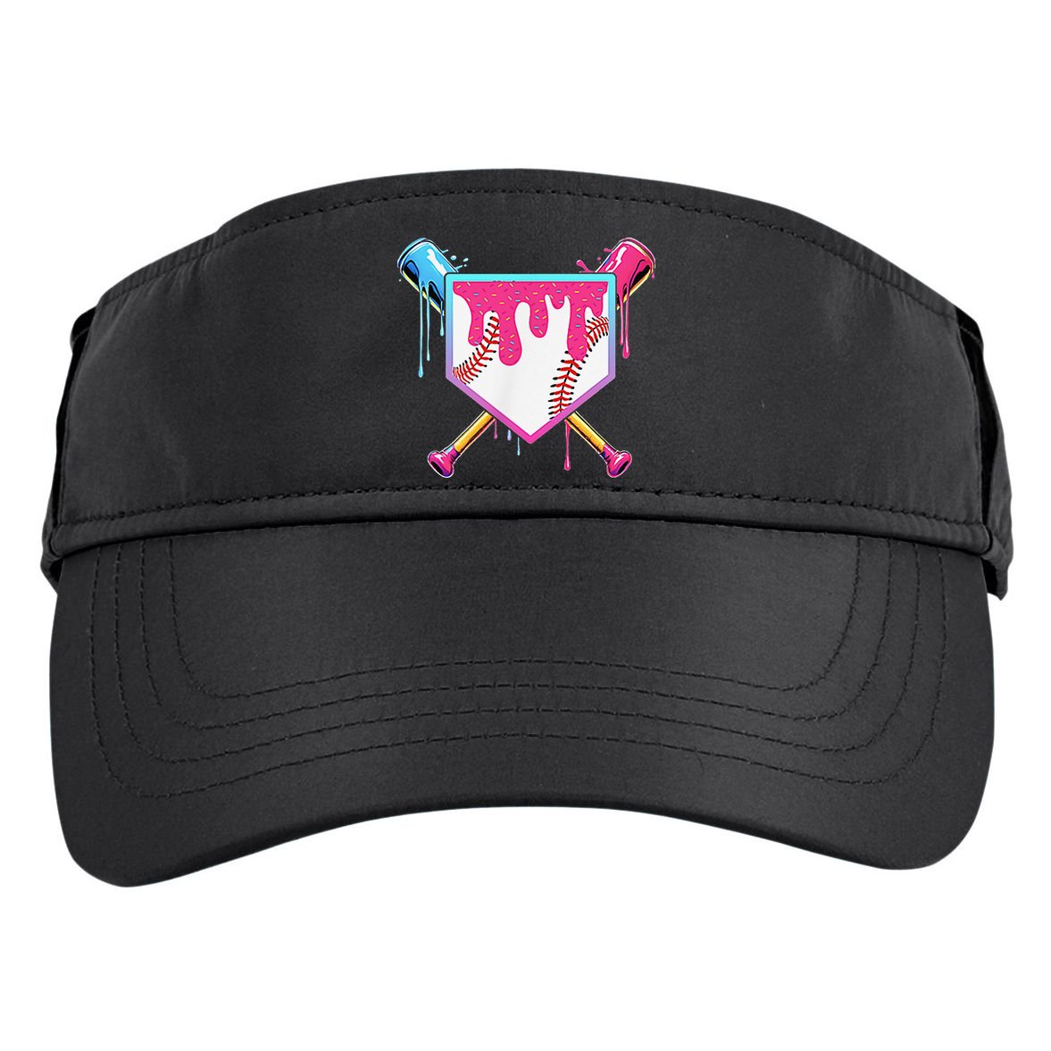 Funny Baseball Drip For Home Plate Ice Cream Drip Adult Drive Performance Visor