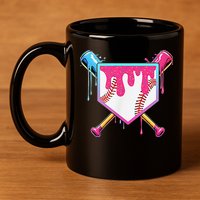 Funny Baseball Drip For Home Plate Ice Cream Drip 11oz C Handle Ceramic Mug