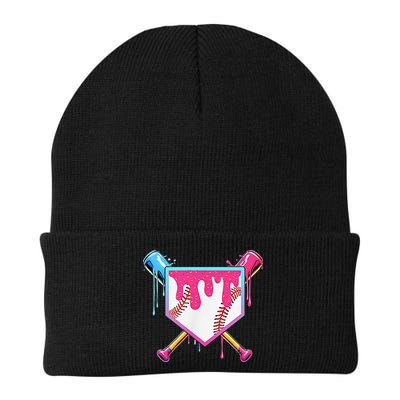 Funny Baseball Drip For Home Plate Ice Cream Drip Beanie