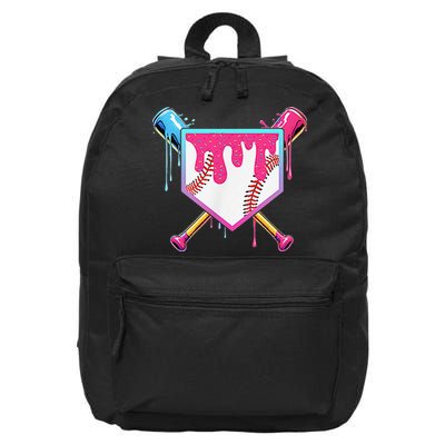 Funny Baseball Drip For Home Plate Ice Cream Drip 16 in Basic Backpack