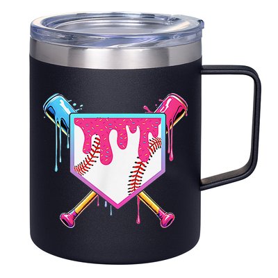 Funny Baseball Drip For Home Plate Ice Cream Drip 12oz Stainless Steel Coffee Mug