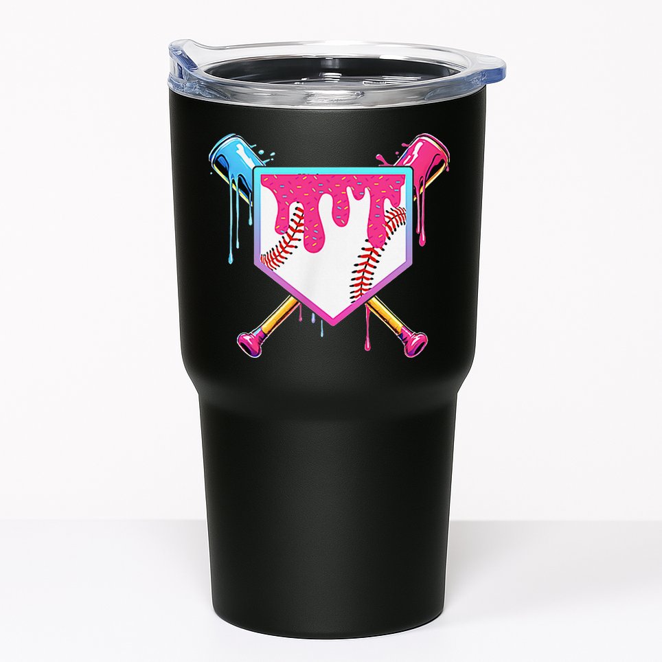 Funny Baseball Drip For Home Plate Ice Cream Drip Tumbler