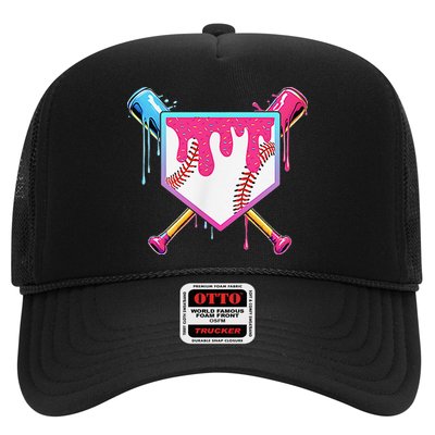Funny Baseball Drip For Home Plate Ice Cream Drip Trucker Hat