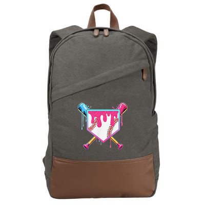 Funny Baseball Drip For Home Plate Ice Cream Drip Cotton Canvas Backpack