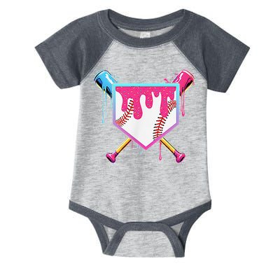 Funny Baseball Drip For Home Plate Ice Cream Drip Infant Baby Jersey Bodysuit