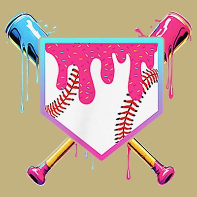 Funny Baseball Drip For Home Plate Ice Cream Drip T-Shirt