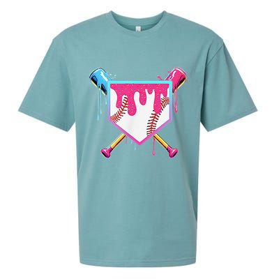Funny Baseball Drip For Home Plate Ice Cream Drip Sueded Cloud Jersey T-Shirt