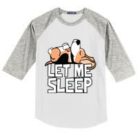 Funny Beagle Dog Let Me Sleep Cute Dog Kids Colorblock Raglan Jersey