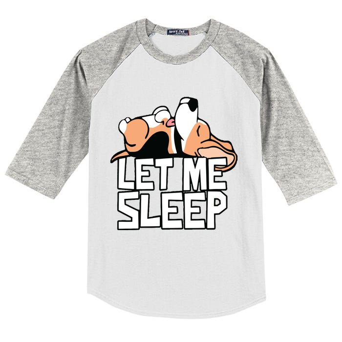 Funny Beagle Dog Let Me Sleep Cute Dog Kids Colorblock Raglan Jersey