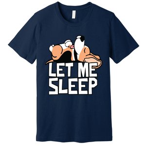 Funny Beagle Dog Let Me Sleep Cute Dog Premium T-Shirt