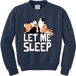 Funny Beagle Dog Let Me Sleep Cute Dog Kids Sweatshirt