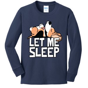 Funny Beagle Dog Let Me Sleep Cute Dog Kids Long Sleeve Shirt