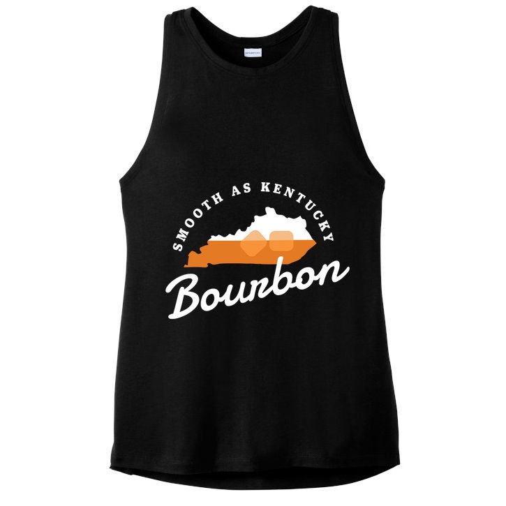 Funny Bourbon Drinker Smooth As Kentucky Bourbon Whiskey Ladies PosiCharge Tri-Blend Wicking Tank