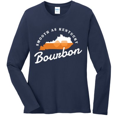 Funny Bourbon Drinker Smooth As Kentucky Bourbon Whiskey Ladies Long Sleeve Shirt