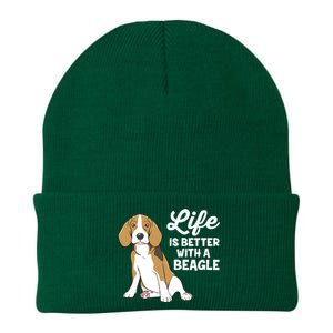 Funny Beagle Dog Life Is Better With A Beagle Knit Cap Winter Beanie