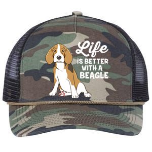 Funny Beagle Dog Life Is Better With A Beagle Retro Rope Trucker Hat Cap