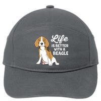 Funny Beagle Dog Life Is Better With A Beagle 7-Panel Snapback Hat