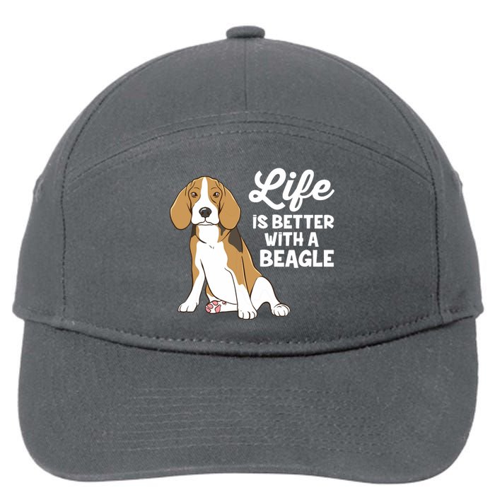 Funny Beagle Dog Life Is Better With A Beagle 7-Panel Snapback Hat