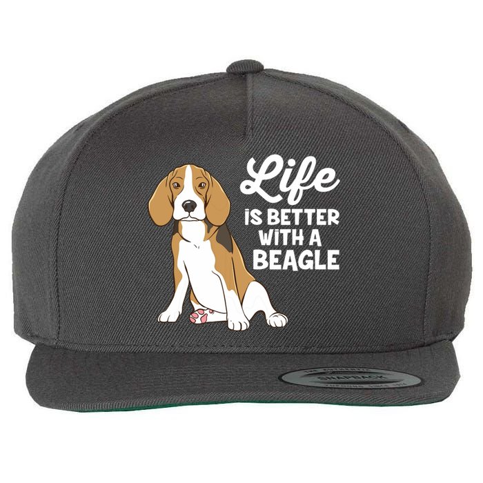 Funny Beagle Dog Life Is Better With A Beagle Wool Snapback Cap