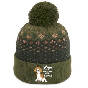 Funny Beagle Dog Life Is Better With A Beagle The Baniff Cuffed Pom Beanie