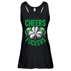 Funny Beer Drinking Cheers Fuckers St Patricks Day Ladies Essential Flowy Tank