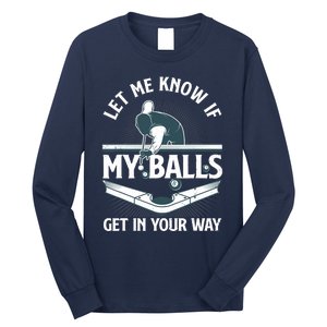 Funny Billiards Design For Billiard Pool Player Long Sleeve Shirt