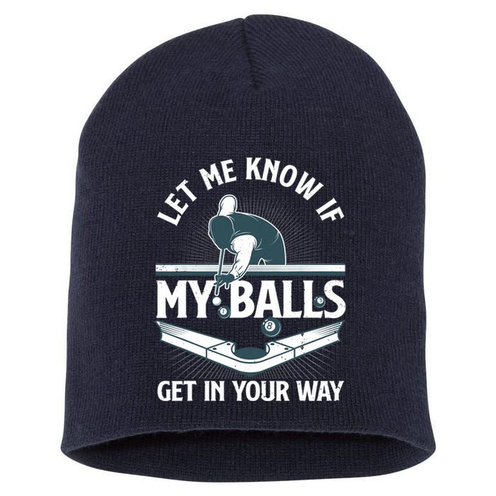 Funny Billiards Design For Billiard Pool Player Short Acrylic Beanie