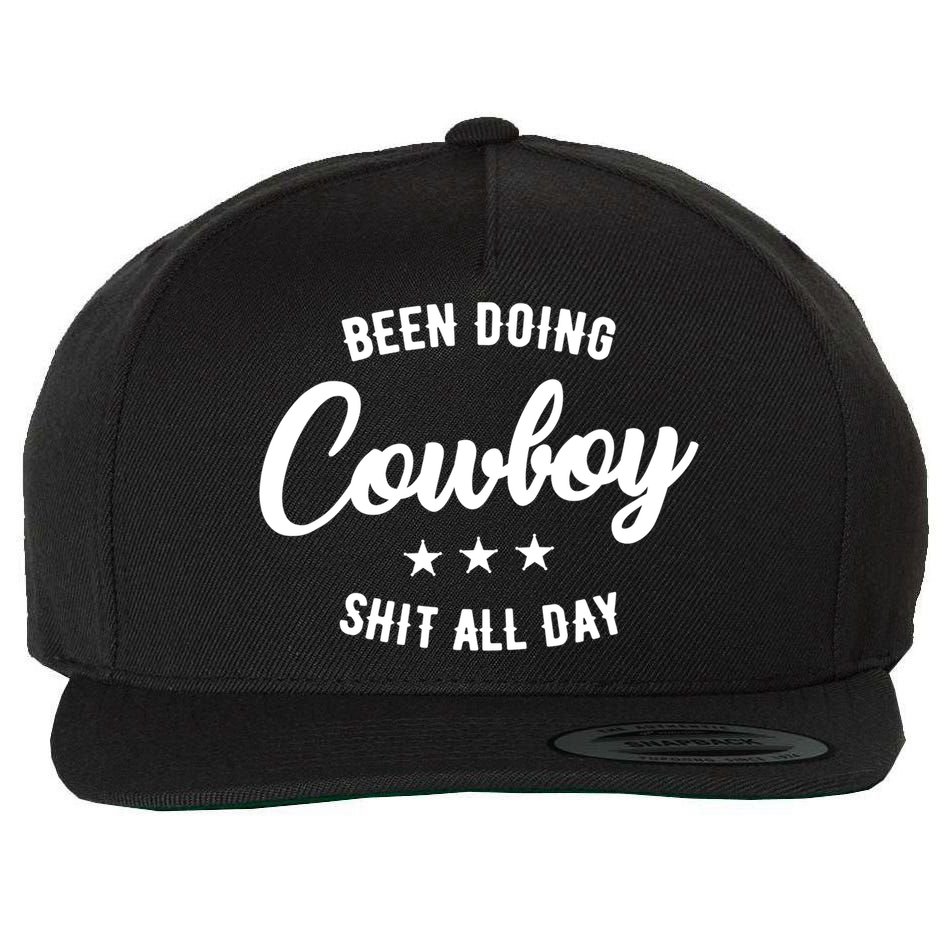 Funny Been Doing Cowboy Shit All Day Gift Wool Snapback Cap