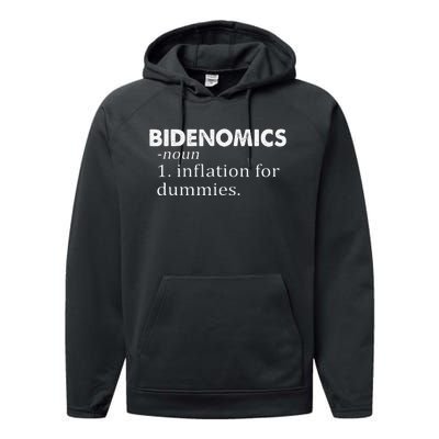 Funny Bidenomics Definition Funny Antibiden Performance Fleece Hoodie