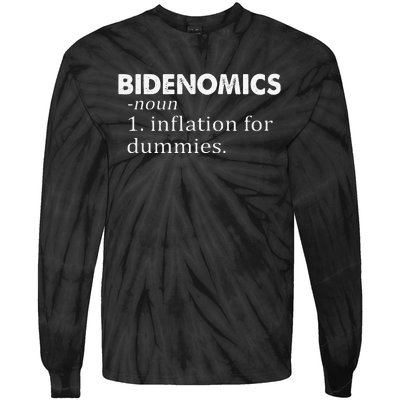 Funny Bidenomics Definition Funny Antibiden Tie-Dye Long Sleeve Shirt