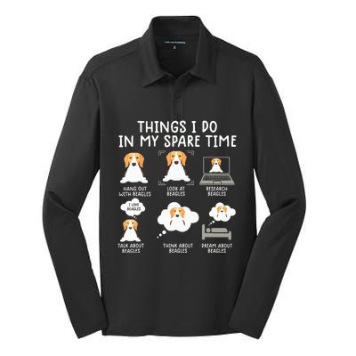 Funny Beagle Dog Beagle 6 Things I Do Beagle Silk Touch Performance Long Sleeve Polo