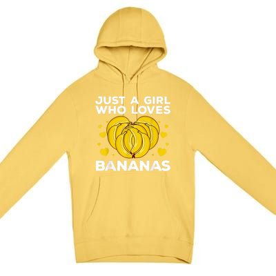 Funny Banana Design Women Girl Kids Banana Fruit Lovers Premium Pullover Hoodie