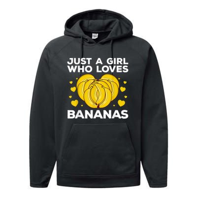 Funny Banana Design Women Girl Kids Banana Fruit Lovers Performance Fleece Hoodie