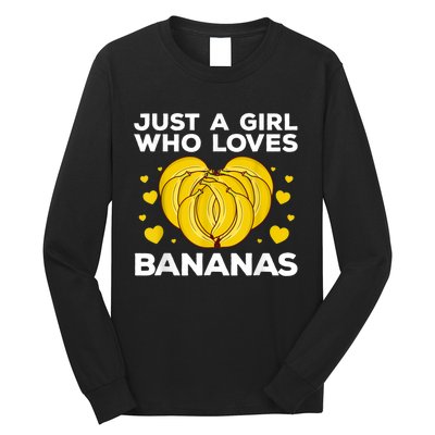 Funny Banana Design Women Girl Kids Banana Fruit Lovers Long Sleeve Shirt