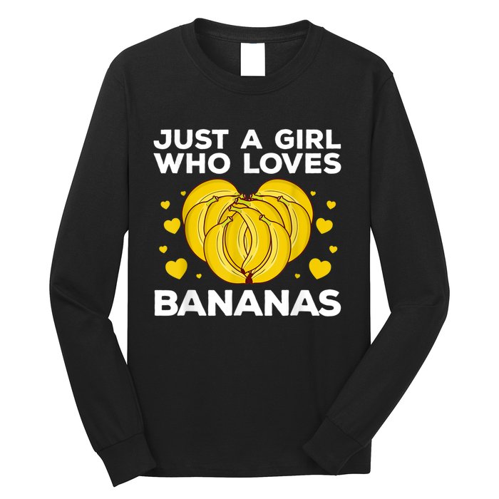 Funny Banana Design Women Girl Kids Banana Fruit Lovers Long Sleeve Shirt