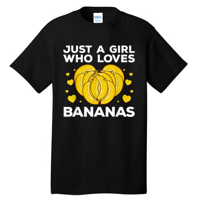 Funny Banana Design Women Girl Kids Banana Fruit Lovers Tall T-Shirt